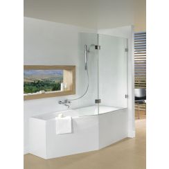 Riho Scandic badscherm 121.5 cm tweedelig chroom glans/helder glas G001168120