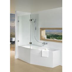 Riho Scandic badscherm 121.5 cm tweedelig zwart mat/helder glas G001167121
