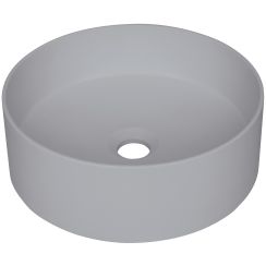 Deante Silia wastafel 36x36 cm rond opbouw grijs/steen mat CQS_SU4S