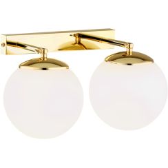 Argon Satelite Plus wandlamp 2x15 W messing-opaal 1052