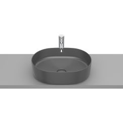 Roca Inspira wastafel 50x37 cm ovaal opbouw zwart mat A327520640