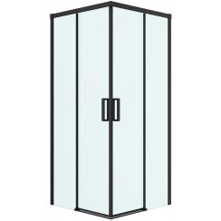 Oltens Breda douchecabine 80x80 cm vierkant zwart mat/helder glas 20005300
