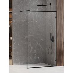 New Trendy Avexa White inloopdouchewand 80 cm zwart mat/helder glas EXK-2658
