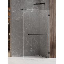 New Trendy Avexa Black inloopdouchewand 130 cm zwart mat/helder glas EXK-2673