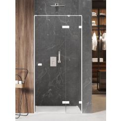 New Trendy Avexa White douchedeur 100 cm kantelbaar wit mat/helder glas EXK-2692