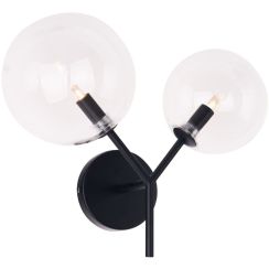 MaxLight Lollipop wandlamp 2x40 W zwart-doorzichtig W0277
