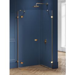New Trendy Avexa Gold Brushed douchecabine 100x80 cm gouden geborsteld/helder glas EXK-3860