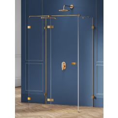 New Trendy Avexa Gold Brushed douchecabine 90x80 cm rechthoekig gouden geborsteld/helder glas EXK-3077