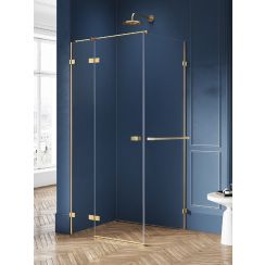 New Trendy Avexa Gold Brushed douchecabine 110x90 cm rechthoekig gouden geborsteld/helder glas EXK-3020