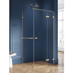 New Trendy Avexa Gold Brushed douchecabine 110x100 cm rechthoekig gouden geborsteld/helder glas EXK-3056
