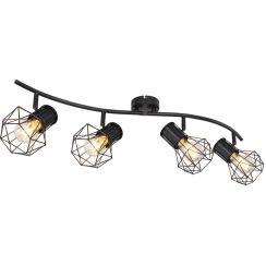 Globo Lighting Priska plafondlamp 4x40 W zwart 54017-4