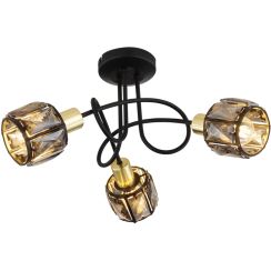 Globo Lighting Indiana plafondlamp 3x40 W zwart-bedampt-gouden 54357-3B
