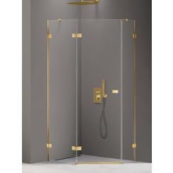 New Trendy Avexa Gold Shine douchecabine 100x80 cm gouden glans/helder glas EXK-3849