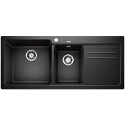 Blanco Naya 8 S spoelbak van graniet 116x50 cm zwart 525945
