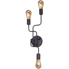Kaja Skadi wandlamp 3x60 W zwart K-3896