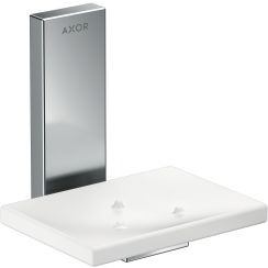 Axor Universal Rectangular zeepschaaltje wand chroom-wit 42605000