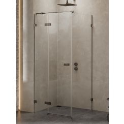 New Trendy Avexa Gunmetal Brushed douchecabine 90x80 cm rechthoekig grafiet geborsteld/helder glas EXK-3320