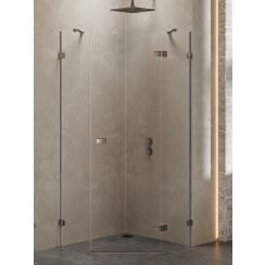 New Trendy Avexa Gunmetal Brushed douchecabine 80x80 cm gunmetal geborsteld/helder glas EXK-3830