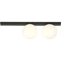 Emibig Fit plafondlamp 2x10 W zwart-opaal 1124/2