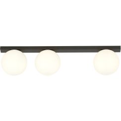 Emibig Fit plafondlamp 3x10 W zwart-opaal 1124/3