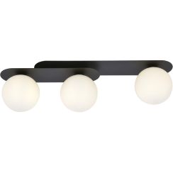 Emibig Plaza plafondlamp 3x10 W zwart-opaal 1118/3
