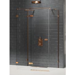New Trendy Avexa Copper Brushed douchecabine 100x70 cm rechthoekig koper geborsteld/helder glas EXK-3702
