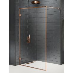 New Trendy Avexa Copper Brushed inloopdouchewand 120 cm koper geborsteld/helder glas EXK-3801