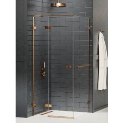 New Trendy Avexa Copper Brushed douchecabine 120x110 cm rechthoekig koper geborsteld/helder glas EXK-3628