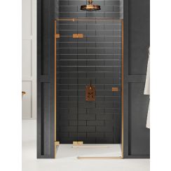 New Trendy Avexa Copper Brushed douchedeur 130 cm kantelbaar koper geborsteld/helder glas EXK-3541
