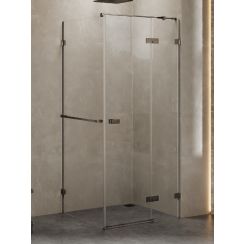 New Trendy Avexa Gunmetal Brushed douchecabine 100x90 cm rechthoekig gunmetal geborsteld/helder glas EXK-3297