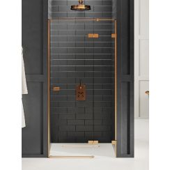 New Trendy Avexa Copper Brushed douchedeur 130 cm kantelbaar koper geborsteld/helder glas EXK-3542