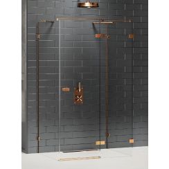 New Trendy Avexa Copper Brushed douchecabine 110x90 cm rechthoekig koper geborsteld/helder glas EXK-3740