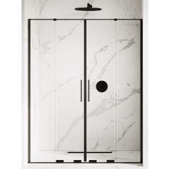 New Trendy Smart Black douchedeur 150 cm schuifbaar zwart mat/helder glas EXK-4120