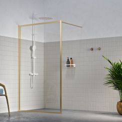 Sealskin Contour inloopdouchewand 140 cm gouden geborsteld/helder glas CDA31386495100