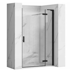 Rea Hugo douchedeur 90 cm kantelbaar zwart mat/helder glas REA-K6604