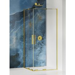 New Trendy Smart Light Gold douchecabine 80x80 cm vierkant gouden glans/helder glas EXK-4263