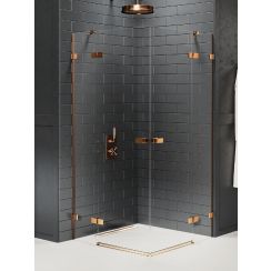 New Trendy Avexa Copper Brushed douchecabine 110x90 cm rechthoekig koper geborsteld/helder glas EXK-3673