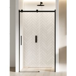 New Trendy Softi Black douchedeur 130 cm schuifbaar zwart mat/helder glas EXK-3953