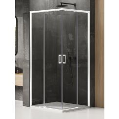 New Trendy Prime White douchecabine 100x80 cm rechthoekig wit mat/helder glas D-0400A/D-0397A