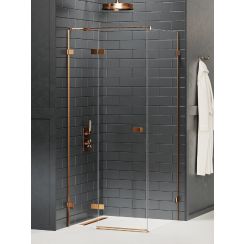 New Trendy Avexa Copper Brushed douchecabine 120x110 cm rechthoekig koper geborsteld/helder glas EXK-3573