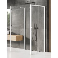 New Trendy Prime White douchecabine 120x90 cm rechthoekig wit mat/helder glas K-1082
