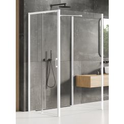 New Trendy Prime White douchecabine 120x110 cm rechthoekig wit mat/helder glas K-1568