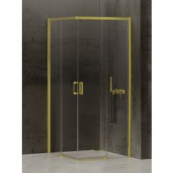 New Trendy Prime Light Gold douchecabine 100x80 cm rechthoekig gouden glans/helder glas D-0420A/D-0417A