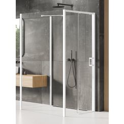 New Trendy Prime White douchecabine 110x110 cm vierkant wit mat/helder glas K-1626
