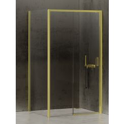 New Trendy Prime Light Gold douchecabine 100x80 cm rechthoekig gouden glans/helder glas K-1437