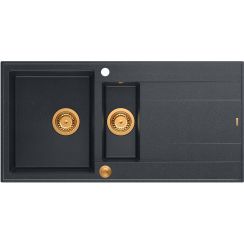 Quadron Evan graniteq spoelbak 100x50 cm zwart HQE5510050U8_PVDC1_P2O