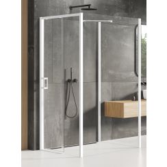 New Trendy Prime White douchecabine 120x120 cm vierkant wit mat/helder glas K-1635