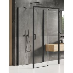 New Trendy Prime Black douchecabine 100x90 cm rechthoekig zwart mat/helder glas K-0938