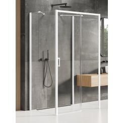 New Trendy Prime White douchecabine 100x70 cm rechthoekig wit mat/helder glas K-1032