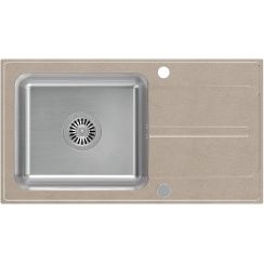 Quadron Ralph graniet-stalen spoelbak 78x43 cm beige FUS_R7843BE